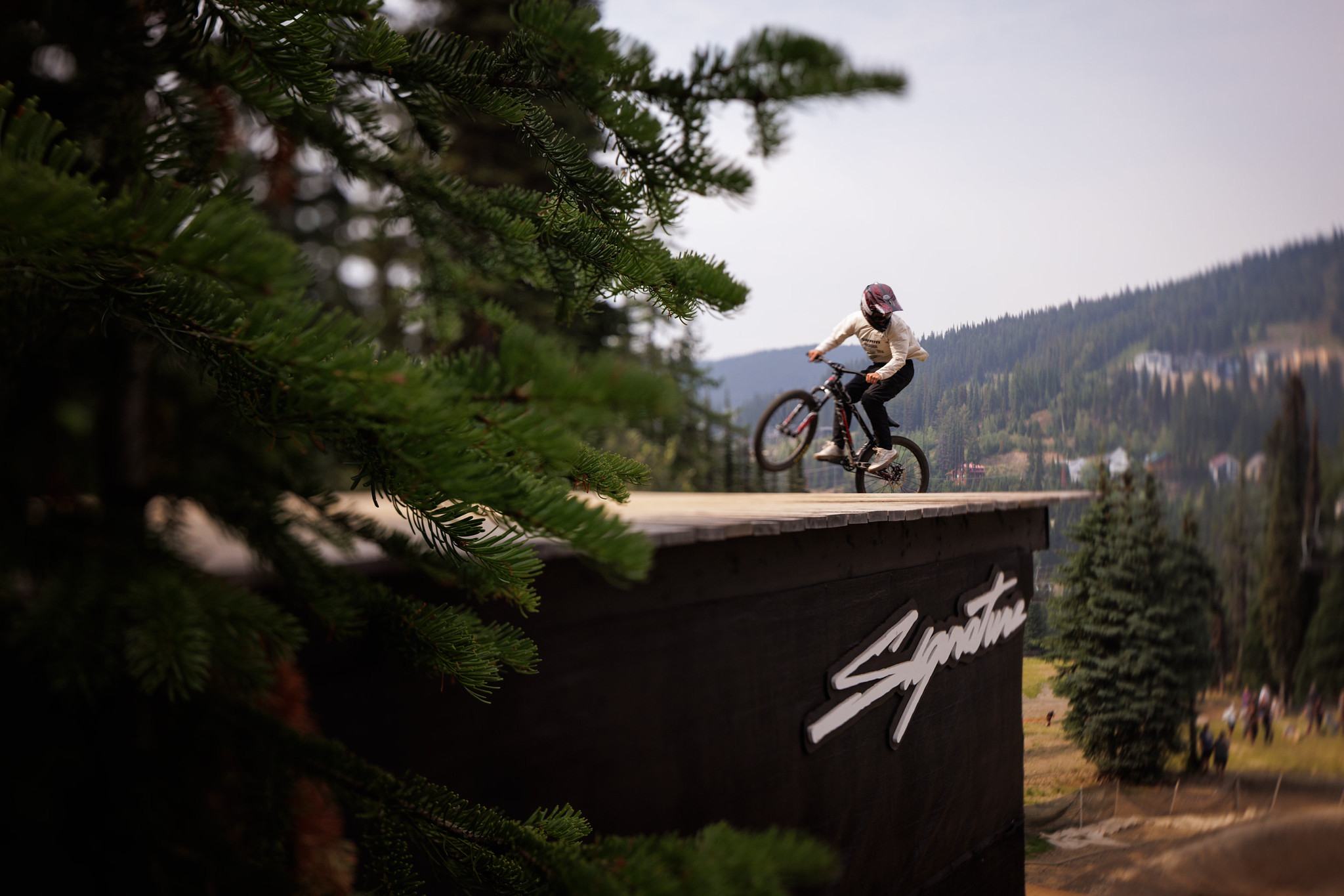 Rider drops off the start deck at SilverStar