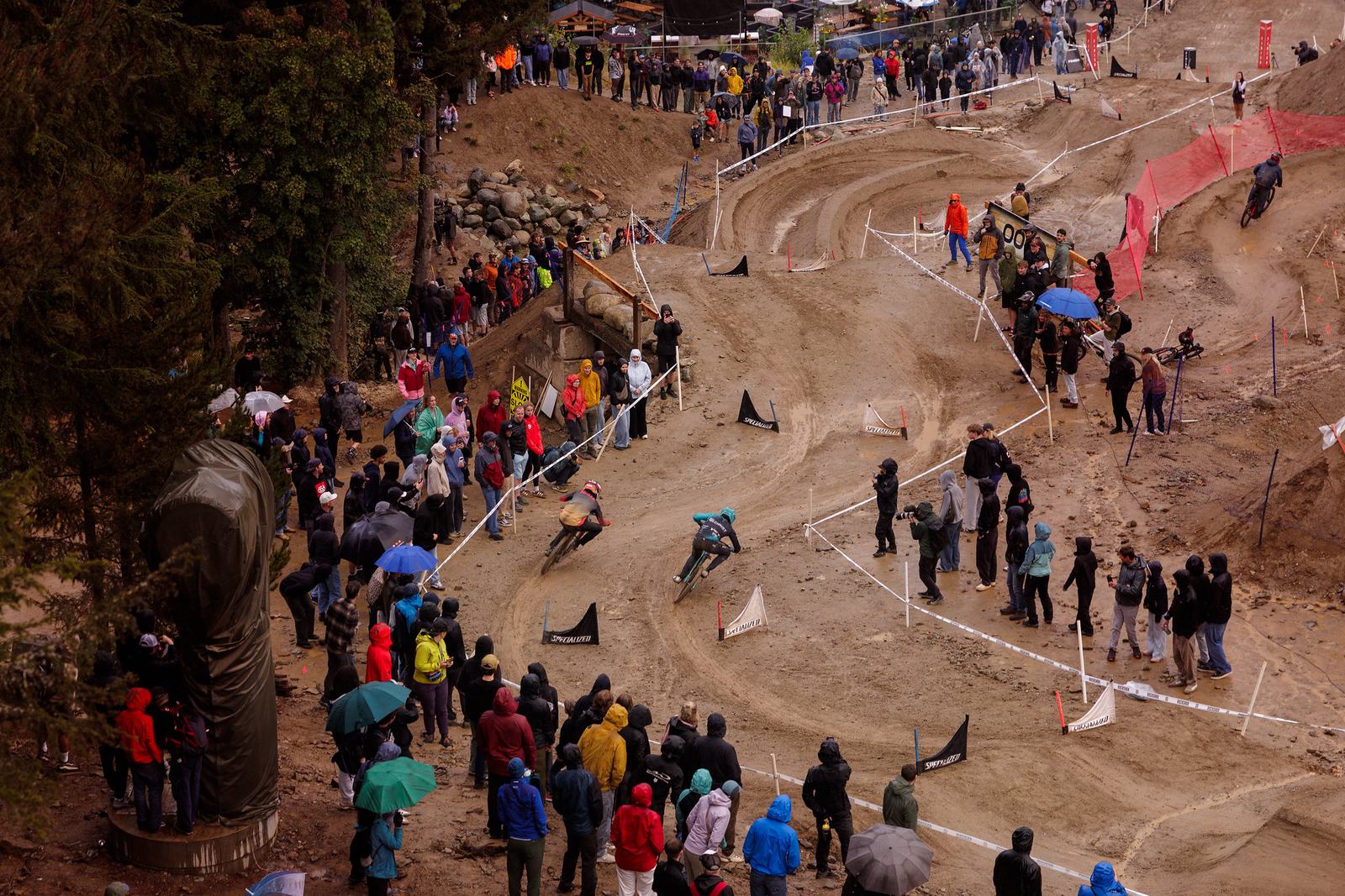 Crowds line the dual slalom course at Whistler