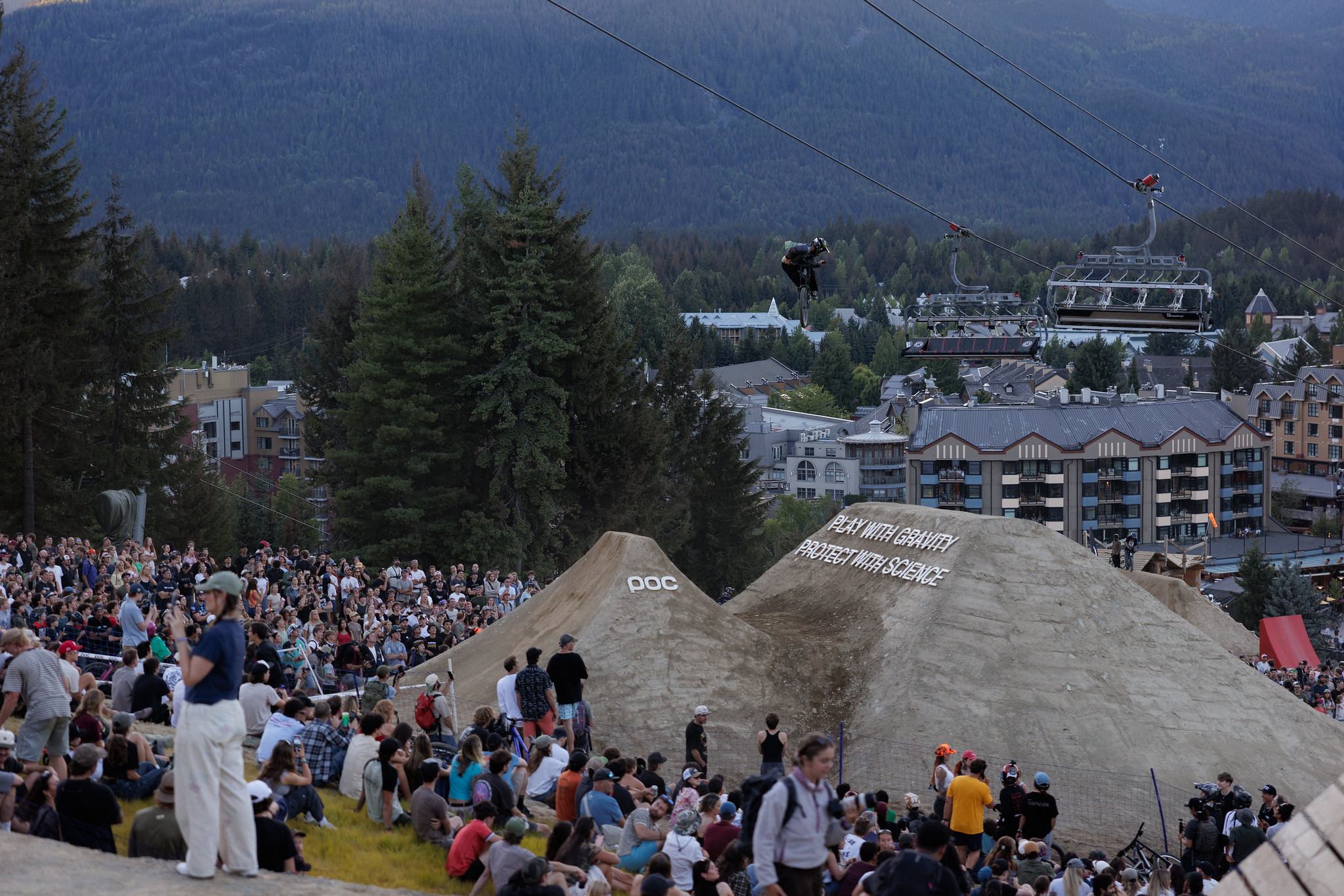 Thousands watch the Whip-Off World Championships above Whistler Village
